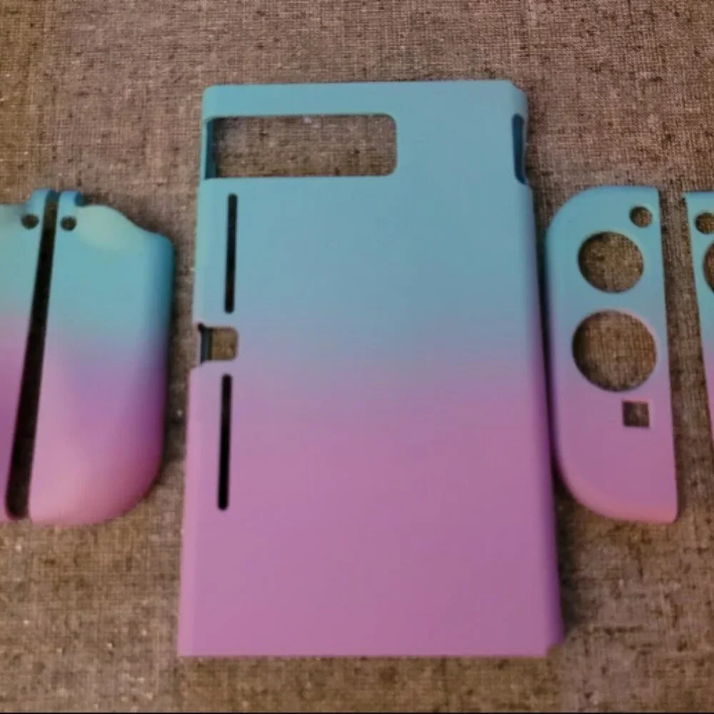 Pretty Teal and Purple Hard Cover Case for Switch Console